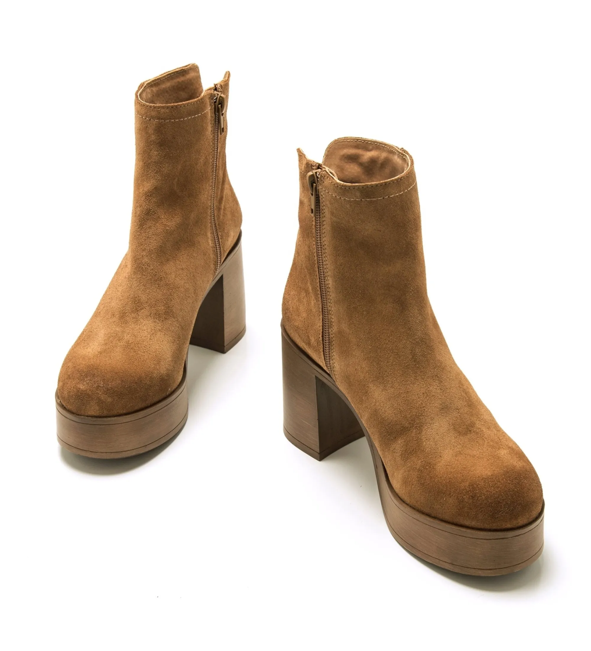 BOTINES DE PIEL SIXTIES MARRóN ALTURA TACóN 8CM
