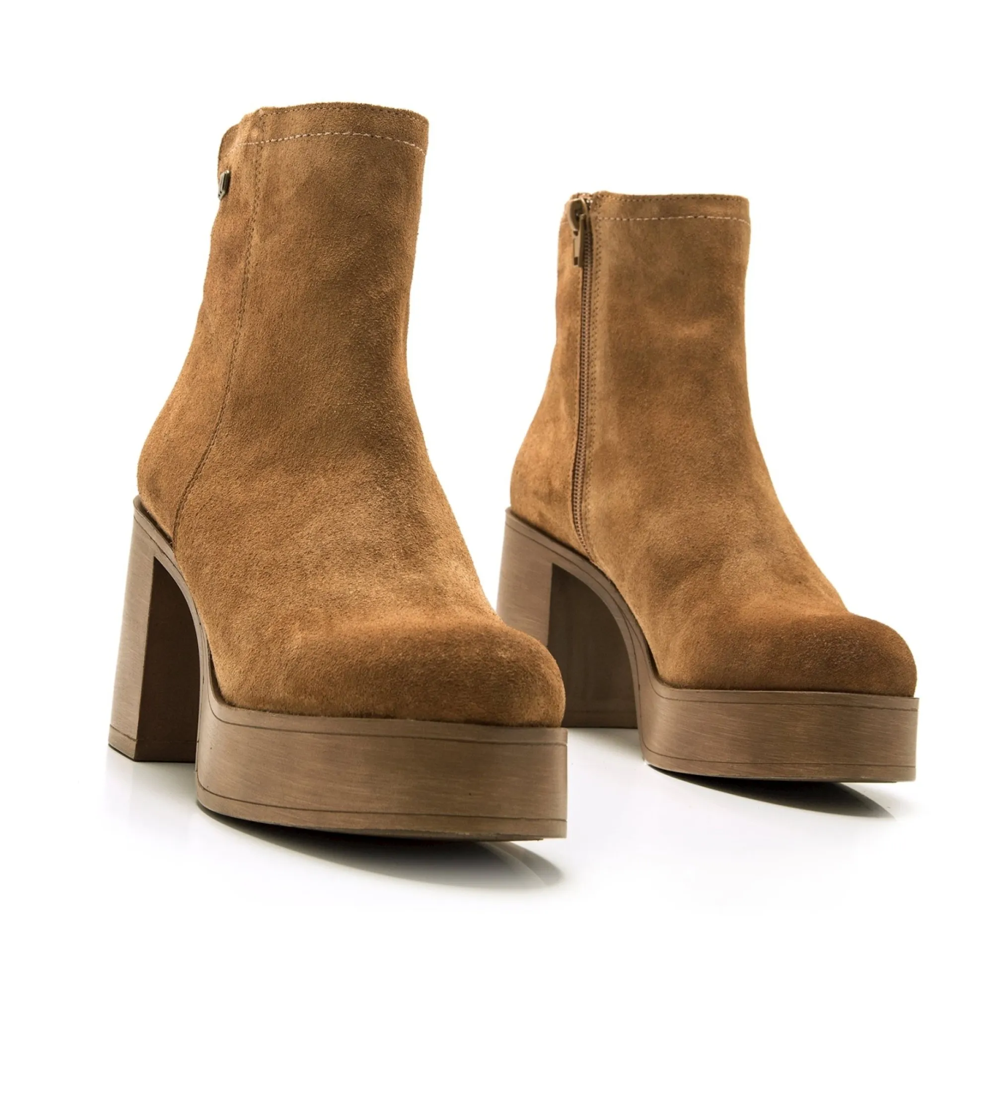 BOTINES DE PIEL SIXTIES MARRóN ALTURA TACóN 8CM