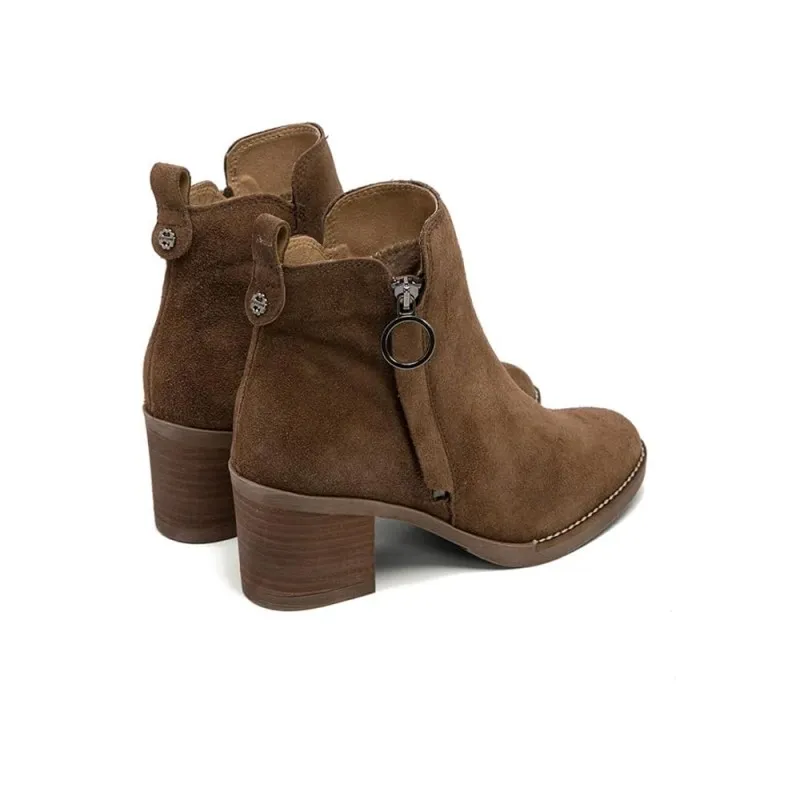 Botines De TacÓn Porronet 4544 Mujer Moka
