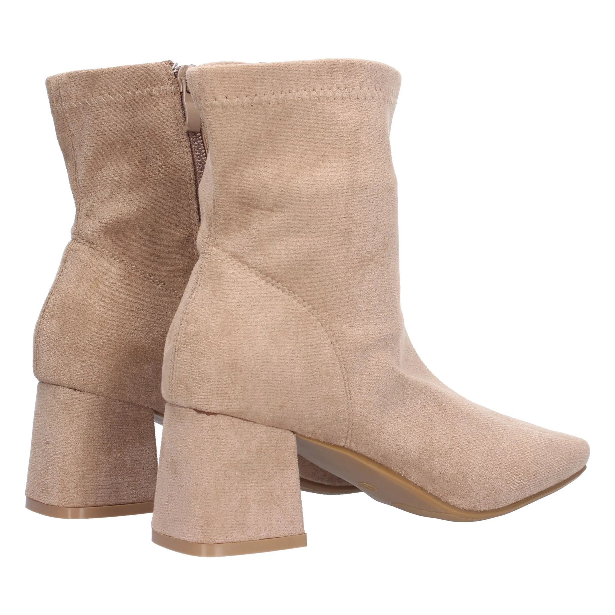 Botines de tacón medio mujer color kaki YG702
