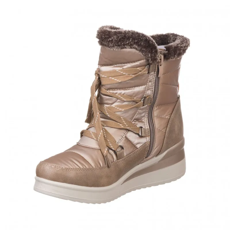 Botines Planos Zapp 570 Mujer Taupe