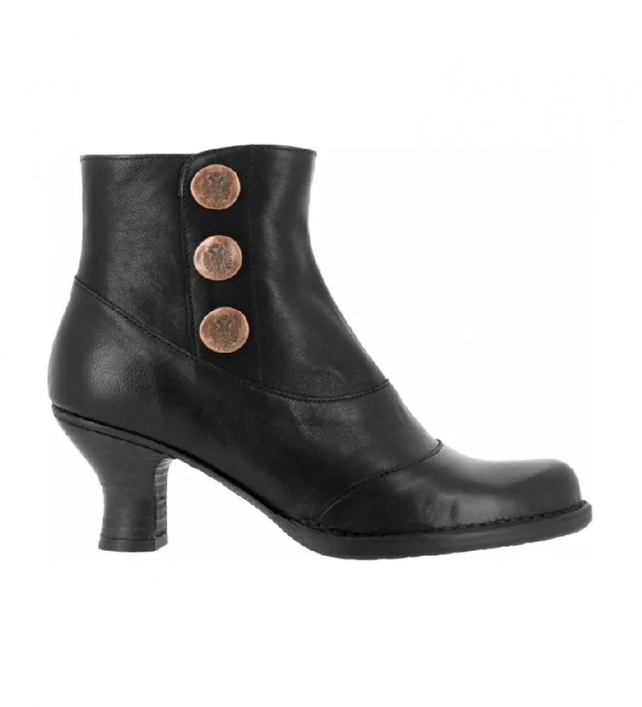 BOTINES S661 MONTONE NEGRO ALTURA TACóN: 6,5CM