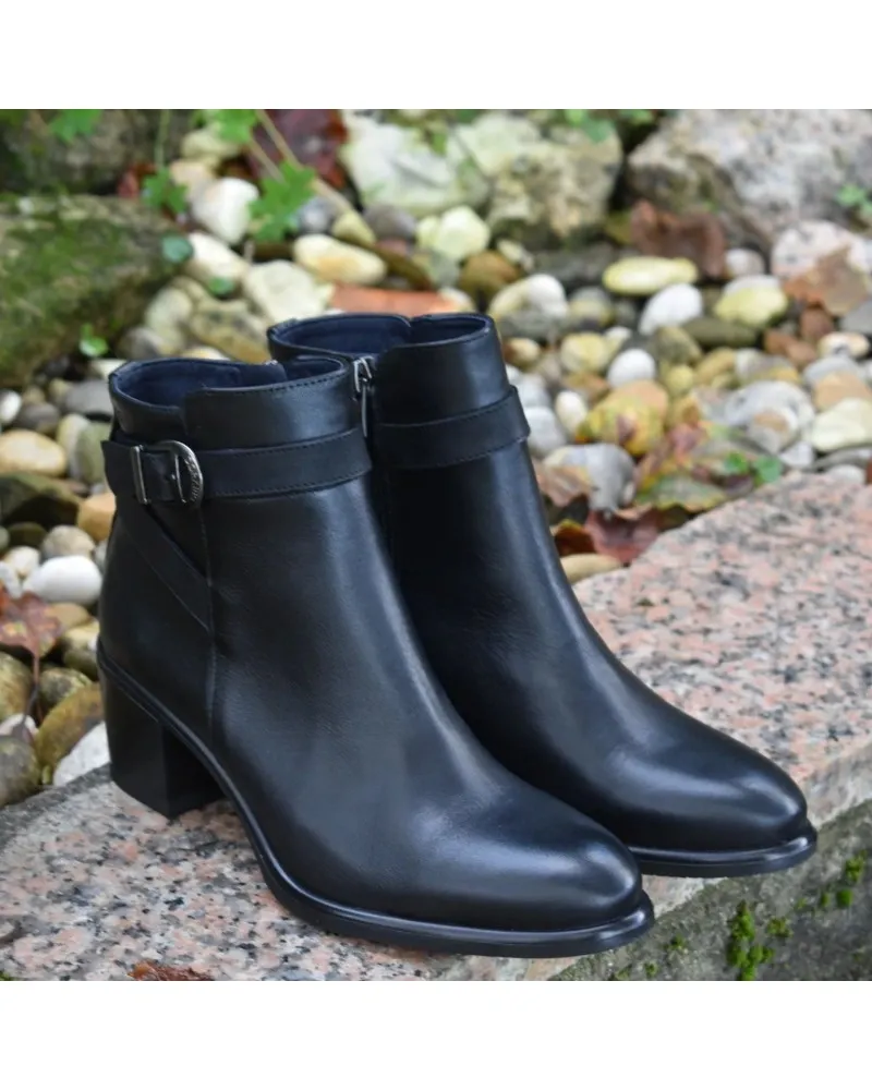 Botín negro confort de tacón bajo | FLUCHOS LEXI D9094