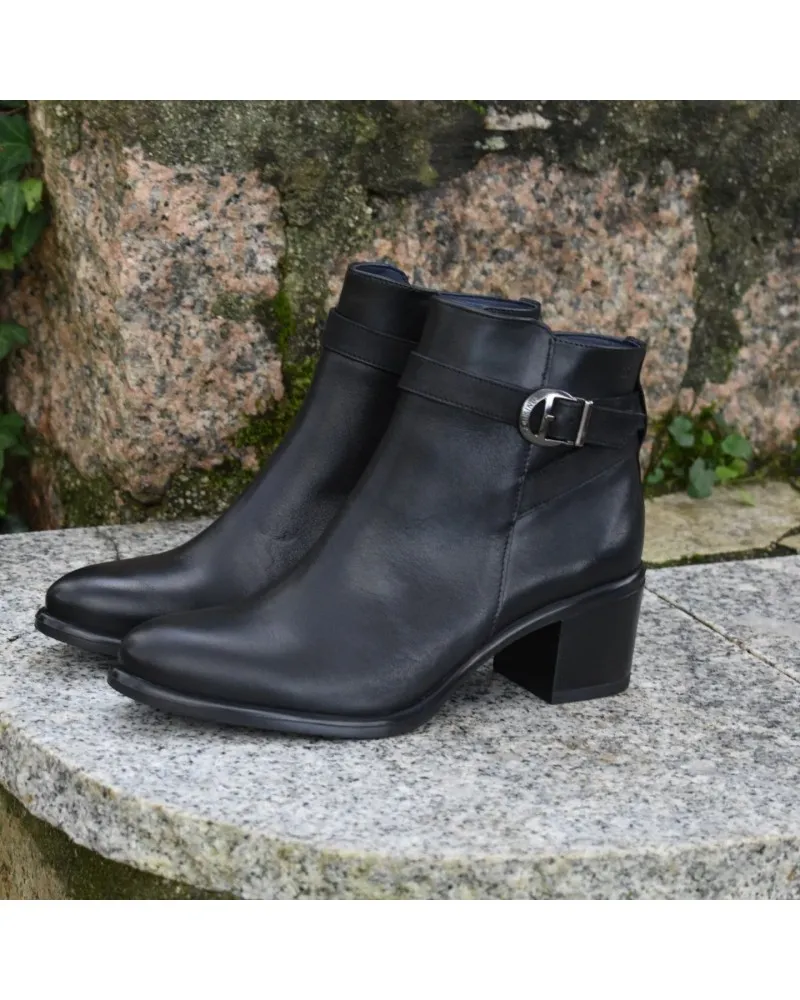 Botín negro confort de tacón bajo | FLUCHOS LEXI D9094