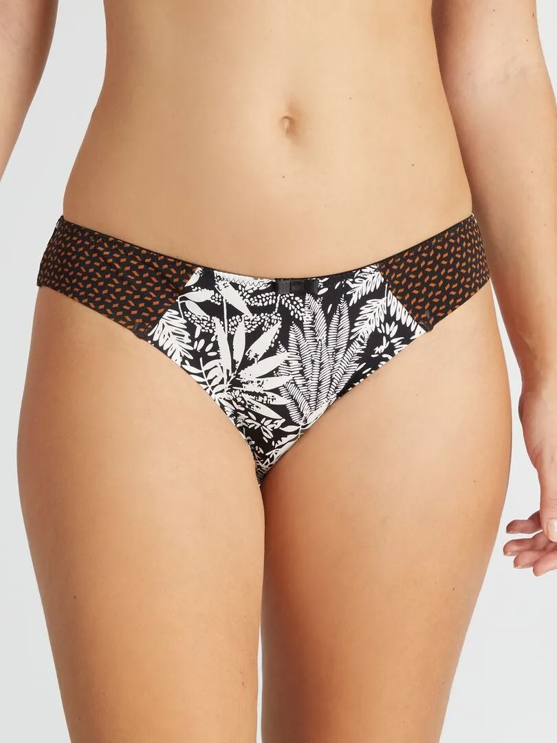 BRAGUITA DE MICROFIBRA CON ESTAMPADO 'ENVIE DE LINGERIE'  NEGRO