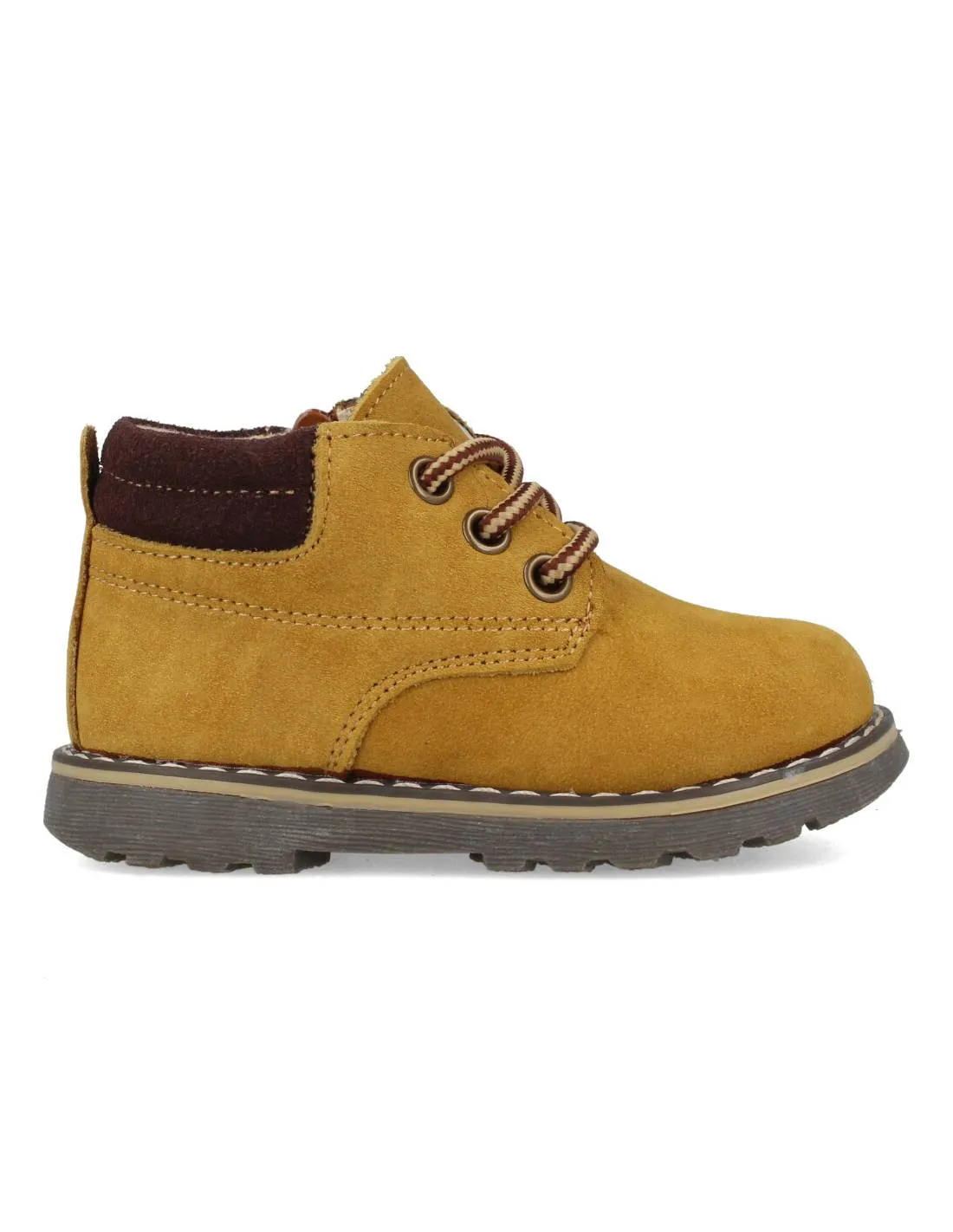 BUBBLE KIDS  BOTITA CASUAL FLEXIBLE CORDONES CAMEL