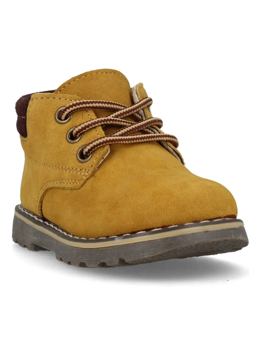BUBBLE KIDS  BOTITA CASUAL FLEXIBLE CORDONES CAMEL