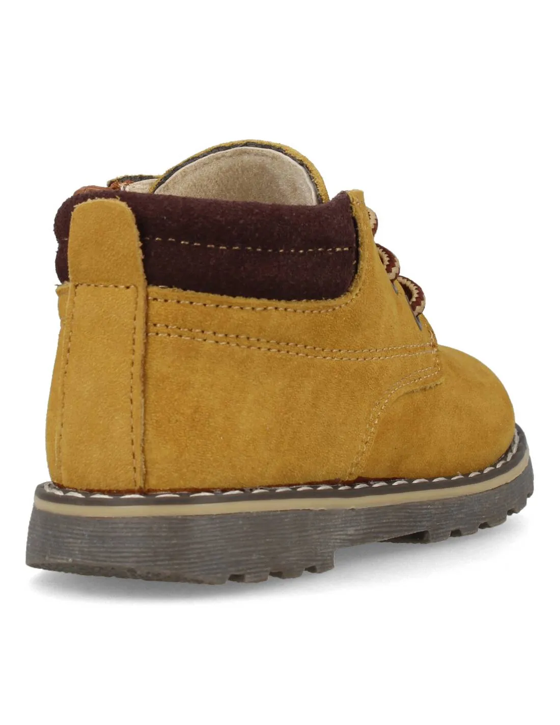 BUBBLE KIDS  BOTITA CASUAL FLEXIBLE CORDONES CAMEL