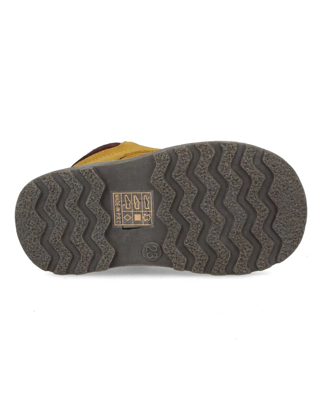 BUBBLE KIDS  BOTITA CASUAL FLEXIBLE CORDONES CAMEL