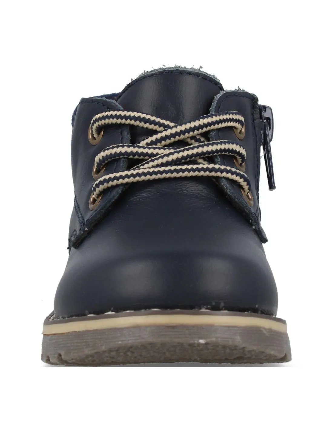 BUBBLE KIDS  BOTITA CASUAL FLEXIBLE CORDONES MARINO