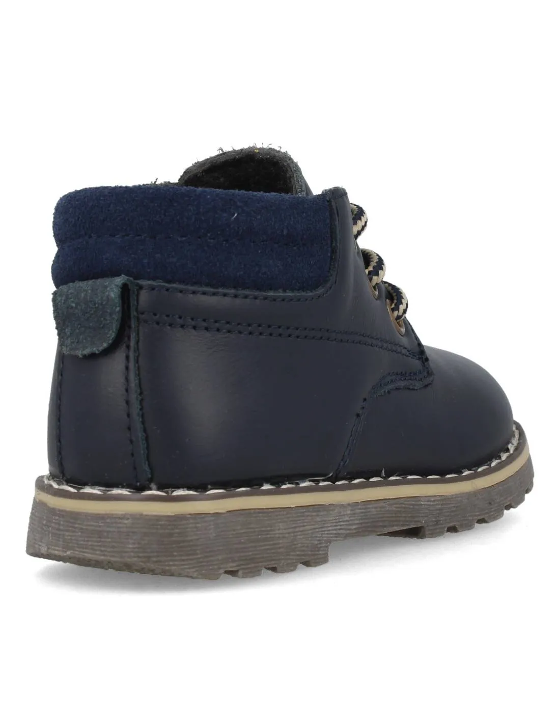 BUBBLE KIDS  BOTITA CASUAL FLEXIBLE CORDONES MARINO