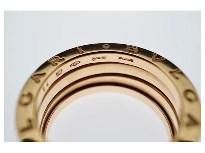 Bulgari Bvlgari B.Cero1 18k oro rosa 3 Tamaño del anillo de banda 54 Herrajes de oro dorado Gold hardware 