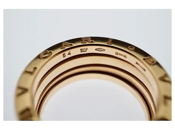 Bulgari Bvlgari B.Cero1 18k oro rosa 3 Tamaño del anillo de banda 54 Herrajes de oro dorado Gold hardware 