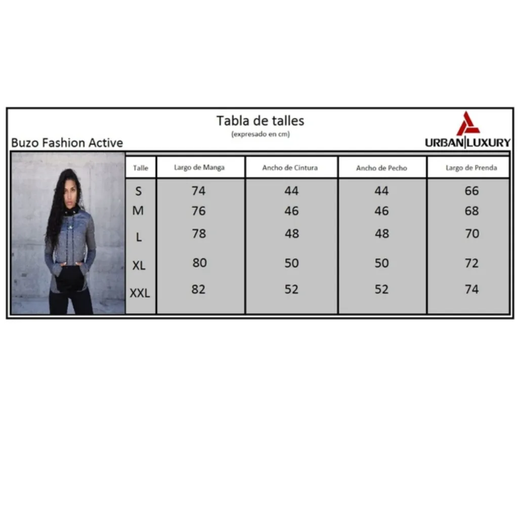 BUZO MUJER URBANO DEPORTIVO URBAN LUXURY + CAMPERA LYCRA NG
