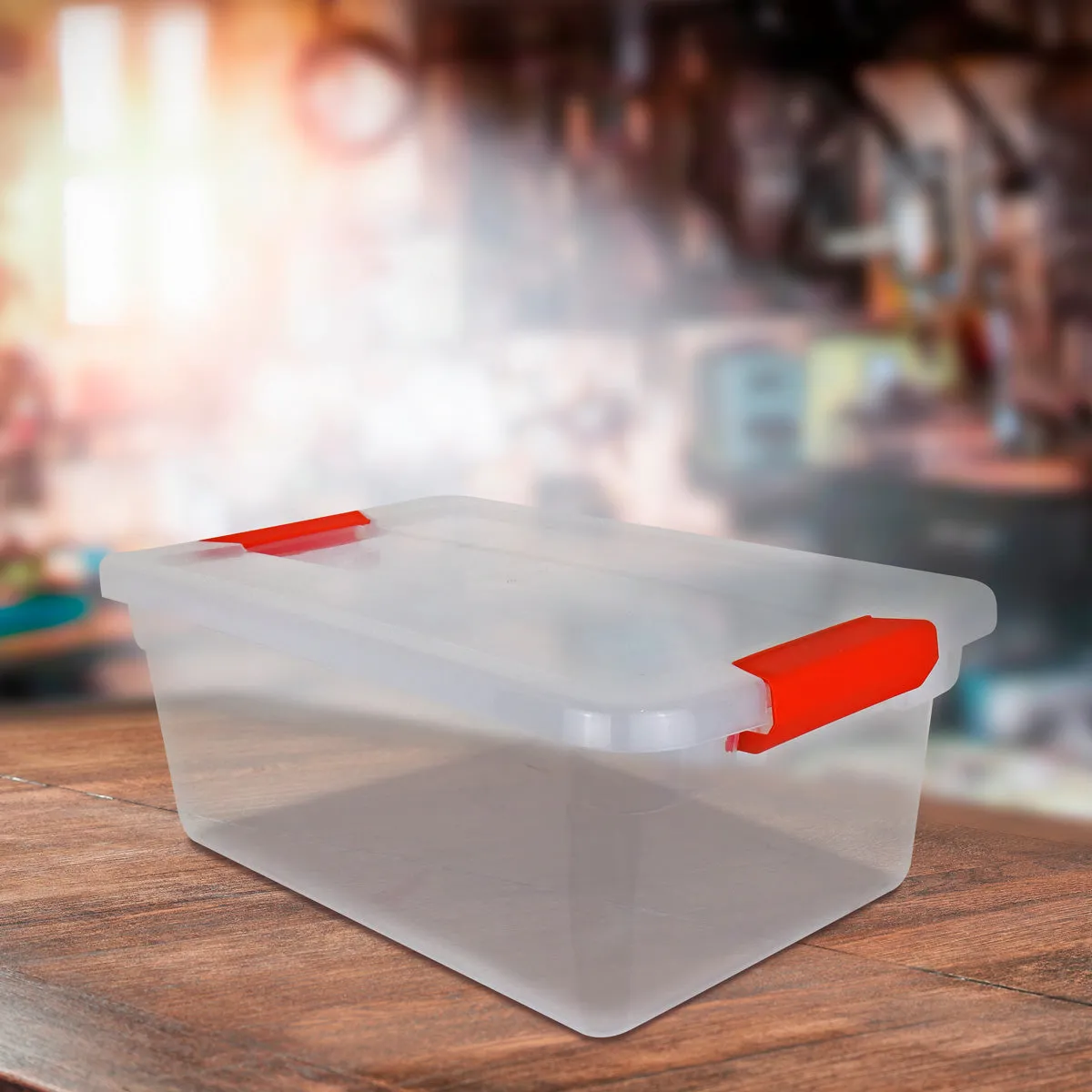 Caja de Plástico Rectangular 14L, color Naranja
