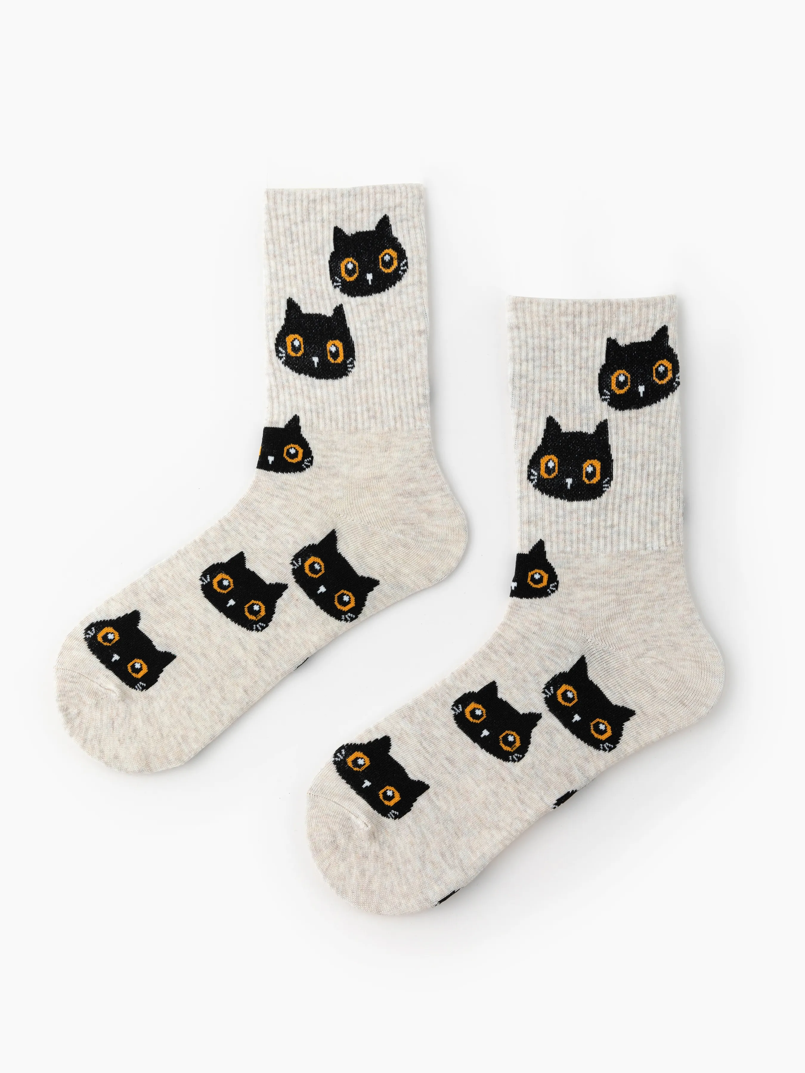  Calcetines de Tripulación con Patrón de Gato
