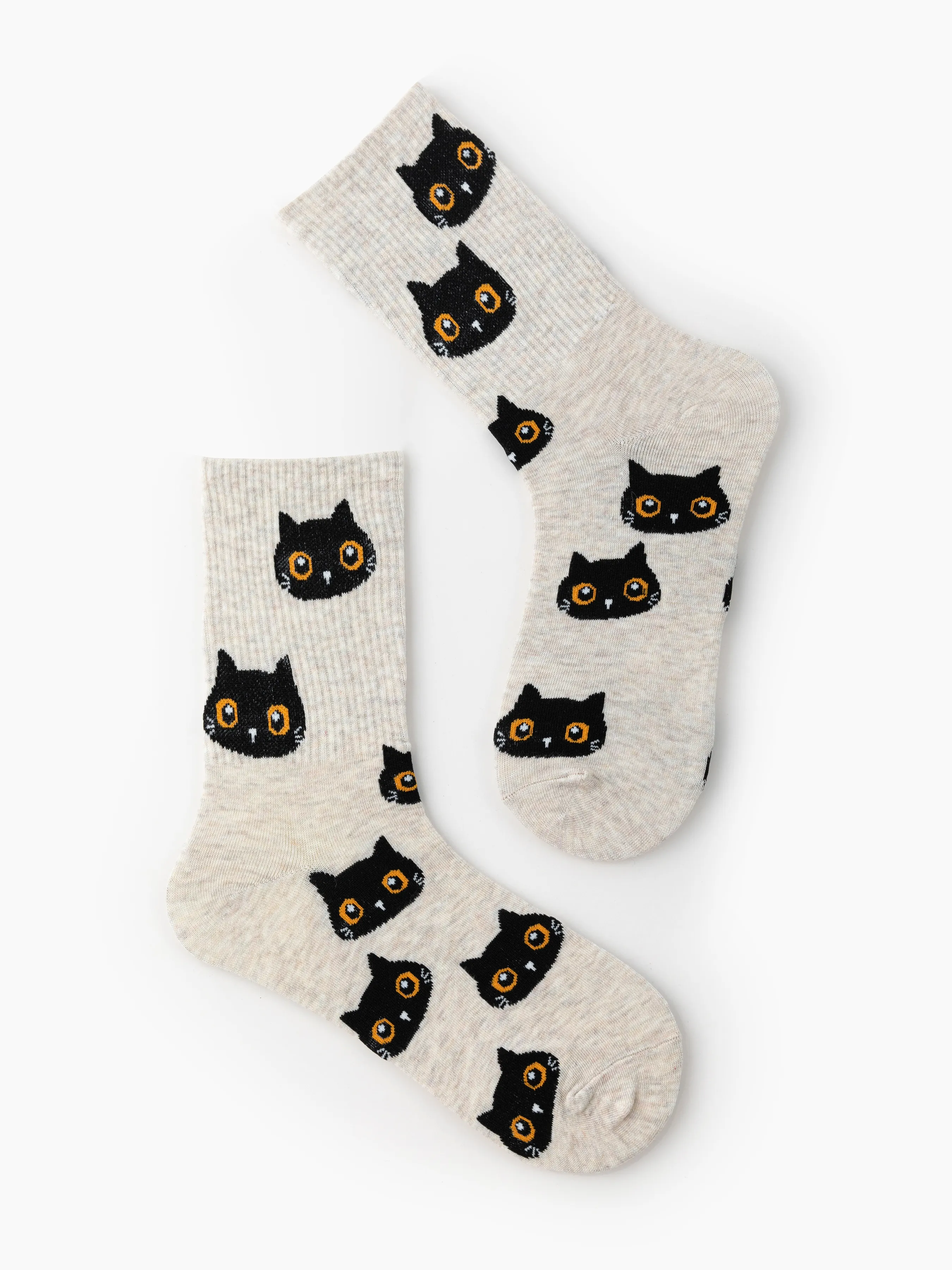  Calcetines de Tripulación con Patrón de Gato