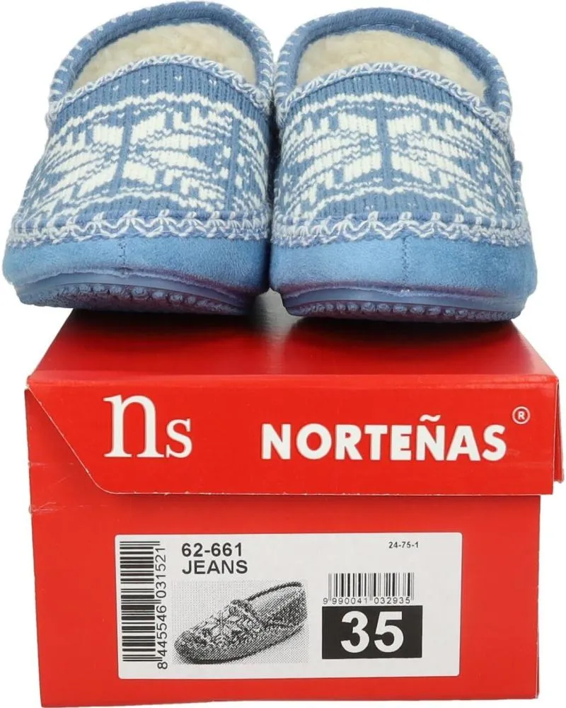 CALZADO DE CASA NORTEÑAS  DE MUJER 62661  JEANS