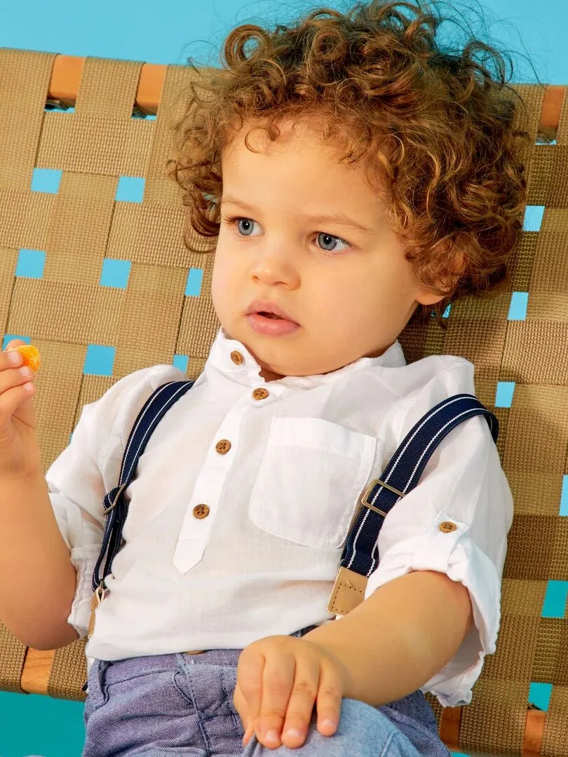 CAMISA CON CUELLO PANADERO  BLANCO