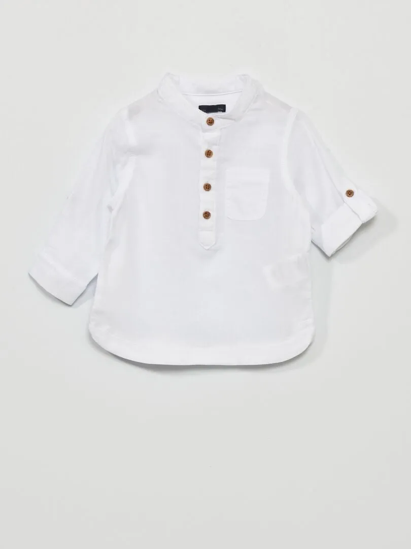 CAMISA CON CUELLO PANADERO  BLANCO