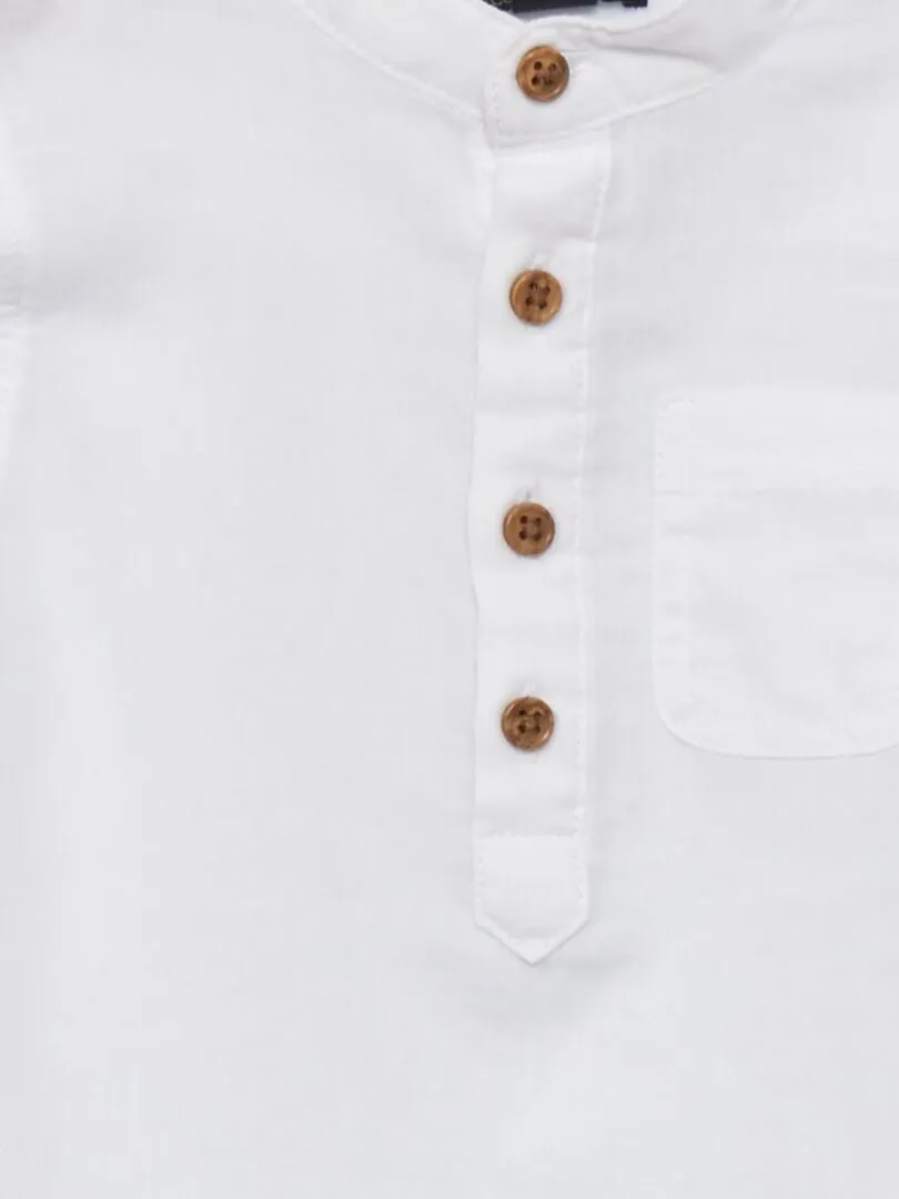 CAMISA CON CUELLO PANADERO  BLANCO
