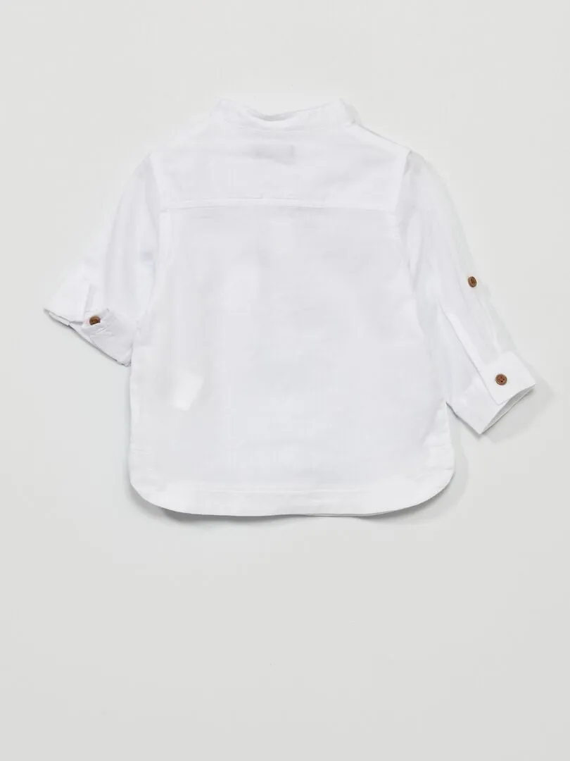 CAMISA CON CUELLO PANADERO  BLANCO