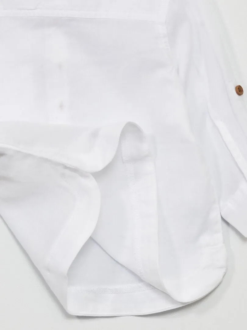 CAMISA CON CUELLO PANADERO  BLANCO