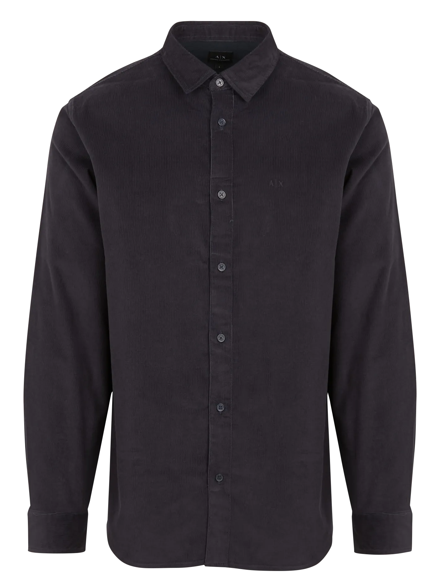 Camisa de algodón con cuello clásico en azul