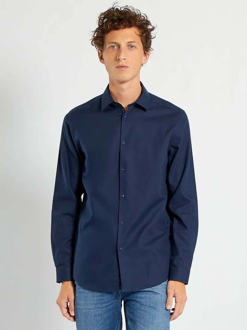 CAMISA RECTA LISA  NEGRO IRIS