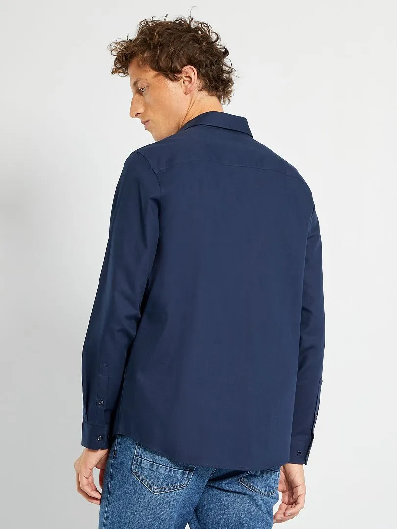 CAMISA RECTA LISA  NEGRO IRIS