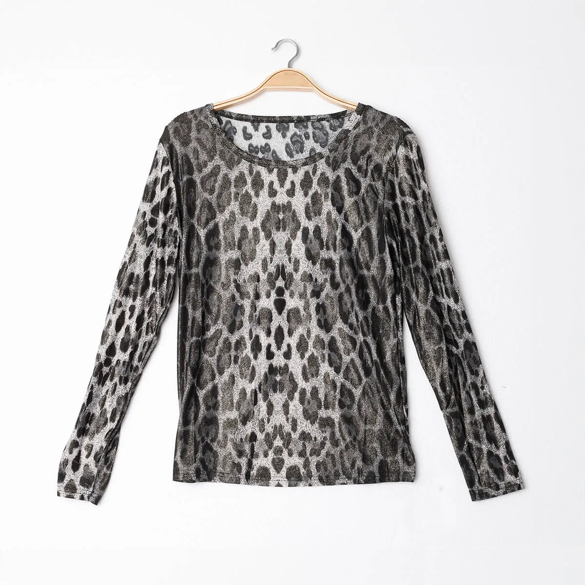 CAMISETA ANIMAL BRILLO  LEO GRIS