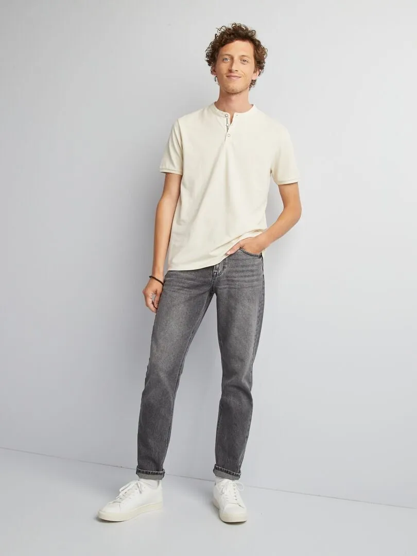 CAMISETA CON CUELLO PANADERO  BLANCO