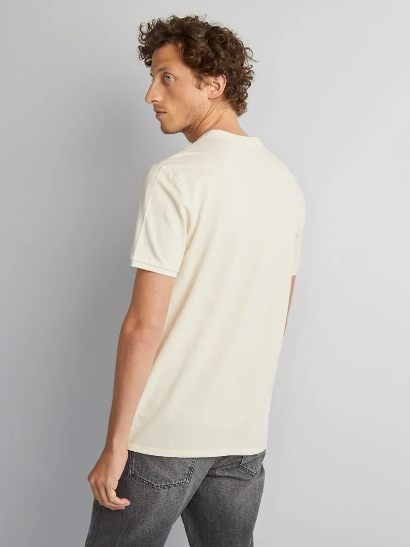 CAMISETA CON CUELLO PANADERO  BLANCO