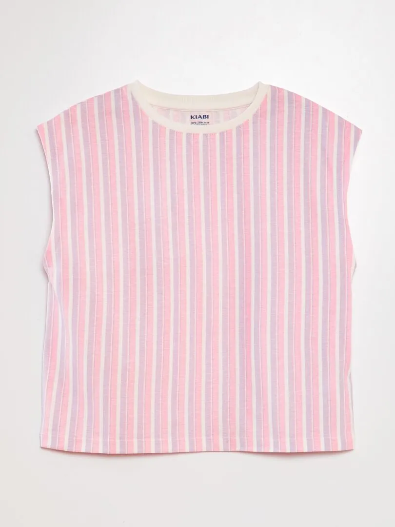 CAMISETA CON SISAS AMERICANAS  ROSA