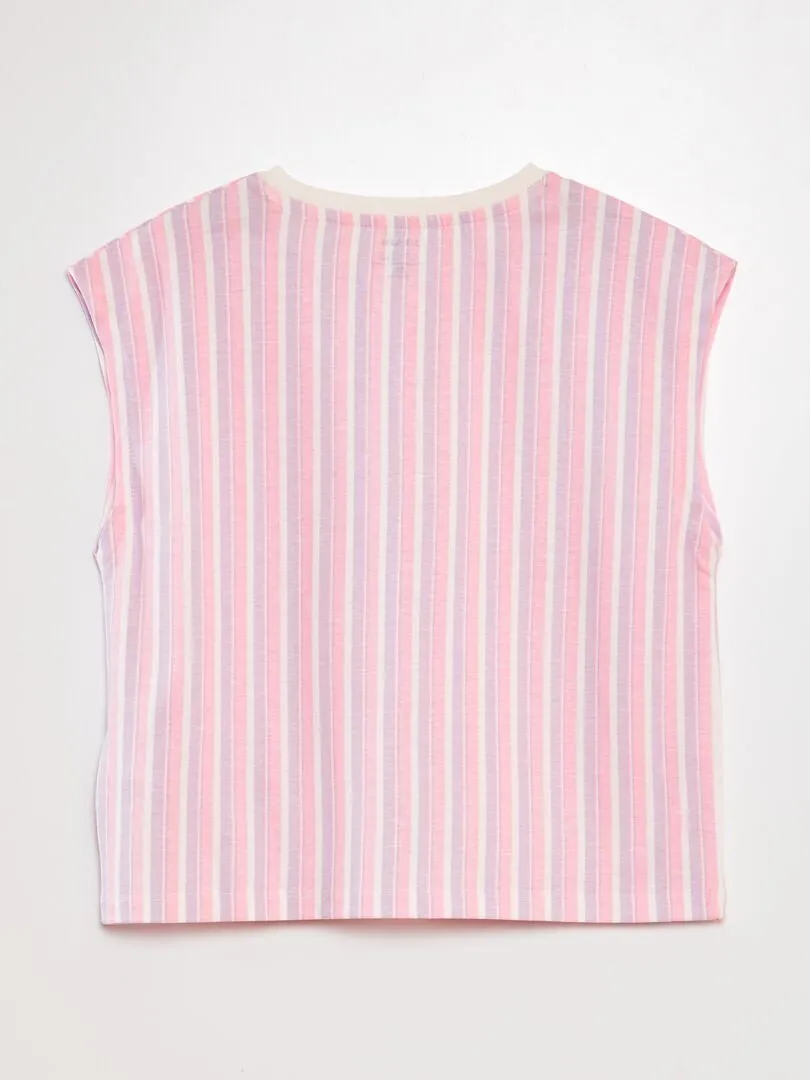 CAMISETA CON SISAS AMERICANAS  ROSA