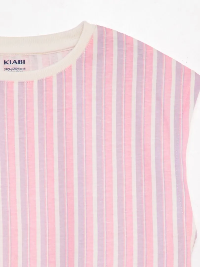 CAMISETA CON SISAS AMERICANAS  ROSA