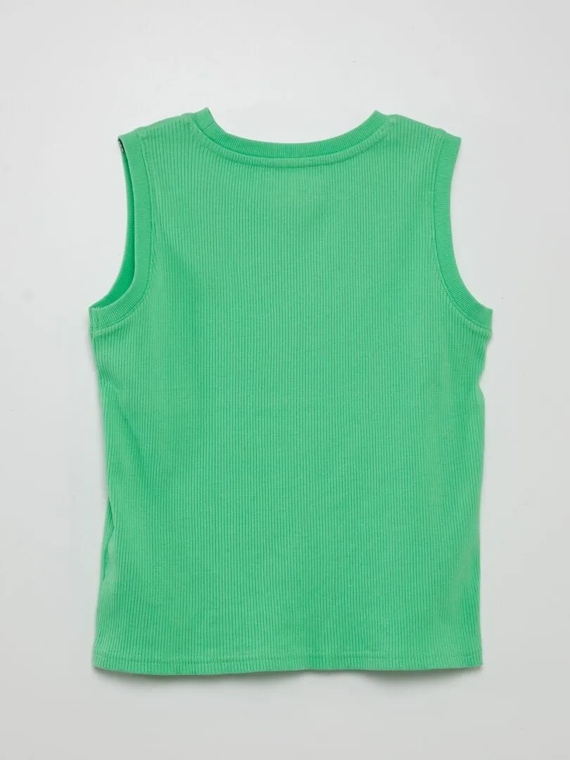 CAMISETA DE CANALé CON ESTAMPADO  VERDE