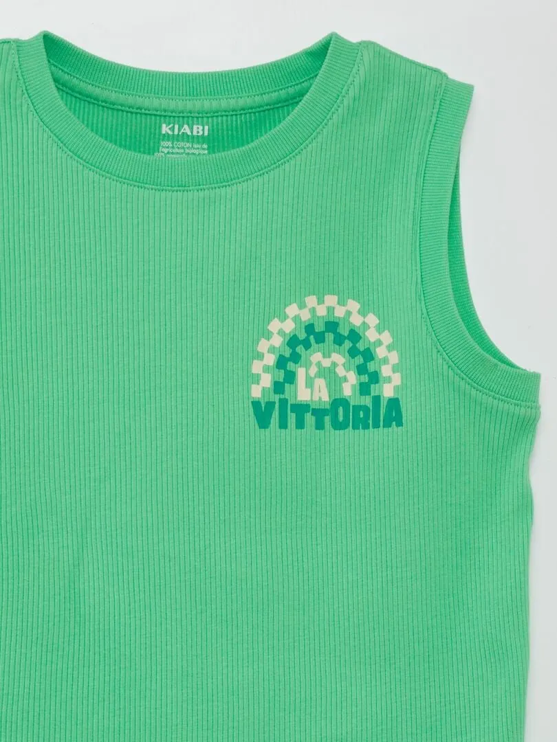 CAMISETA DE CANALé CON ESTAMPADO  VERDE