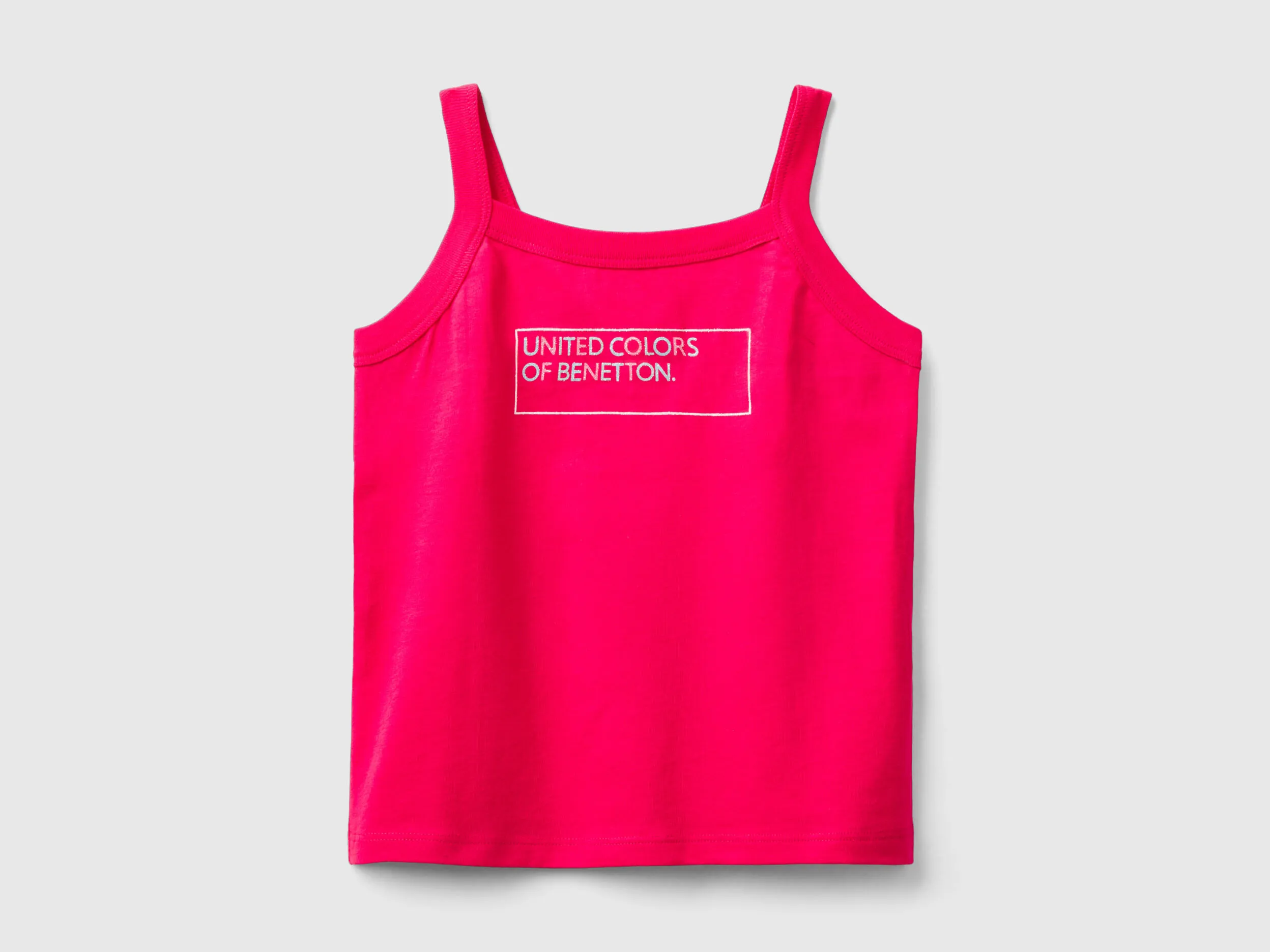 Camiseta de tirantes con estampado de logotipo de glitter