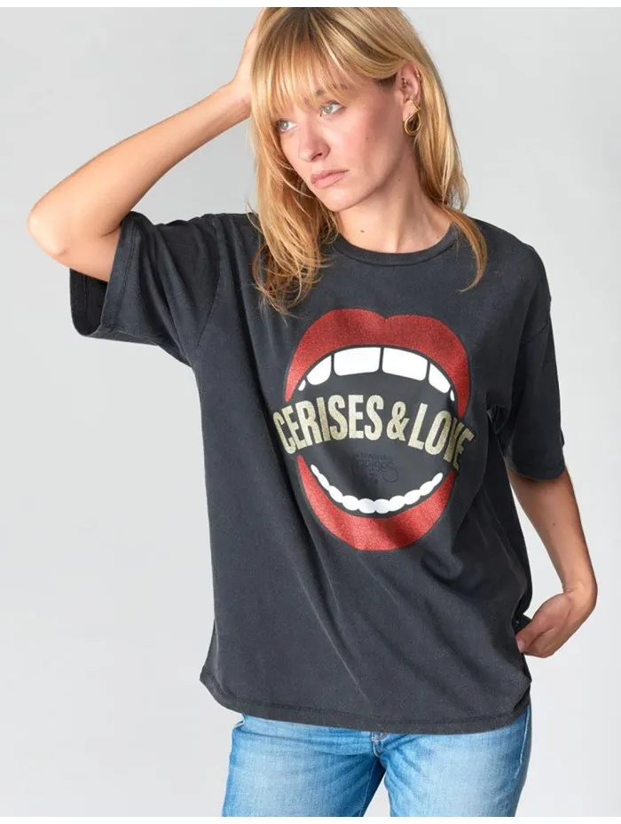 CAMISETA MANGA CORTA LE TEMPS DES CERISES FJOEL00000000MC 0001 BLACK