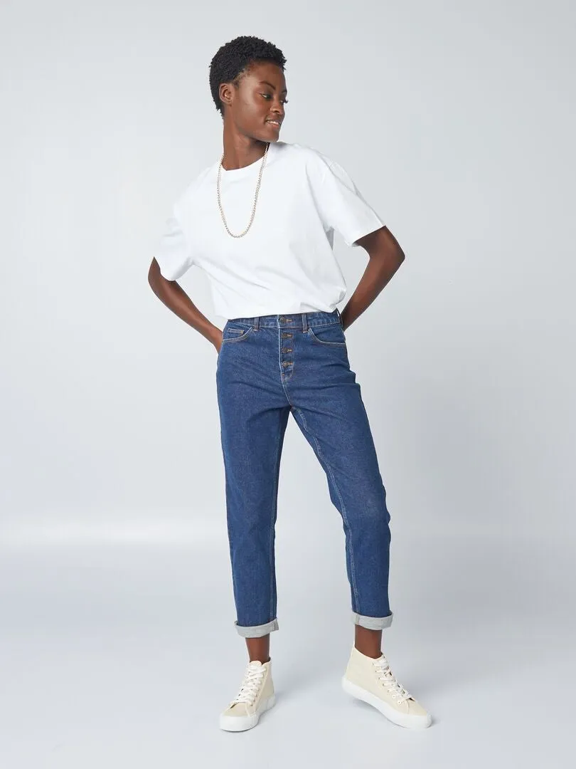 CAMISETA OVERSIZE CON CUELLO REDONDO  BLANCO