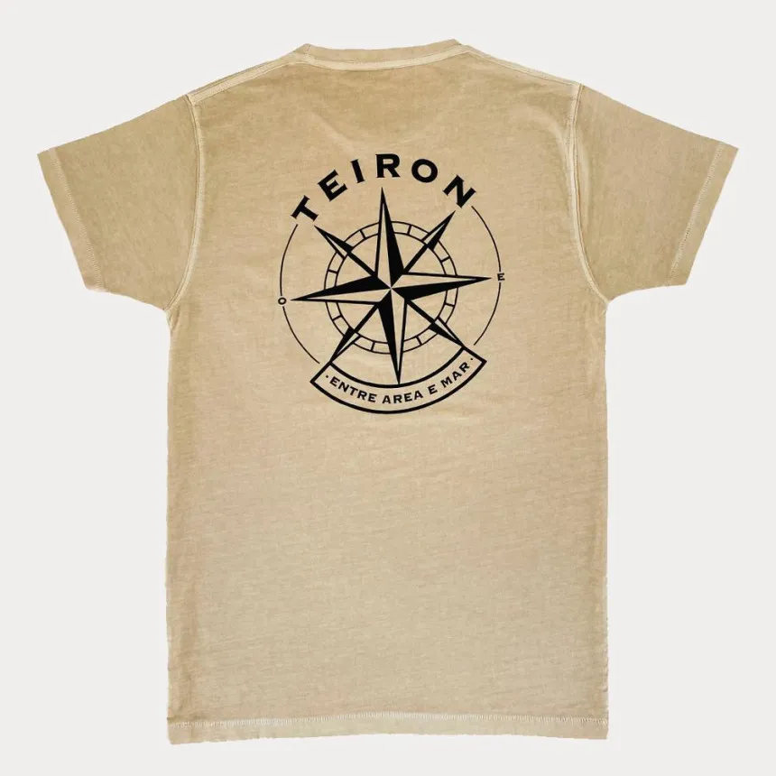 Camiseta Rosa De Los Vientos Lavado Piedra