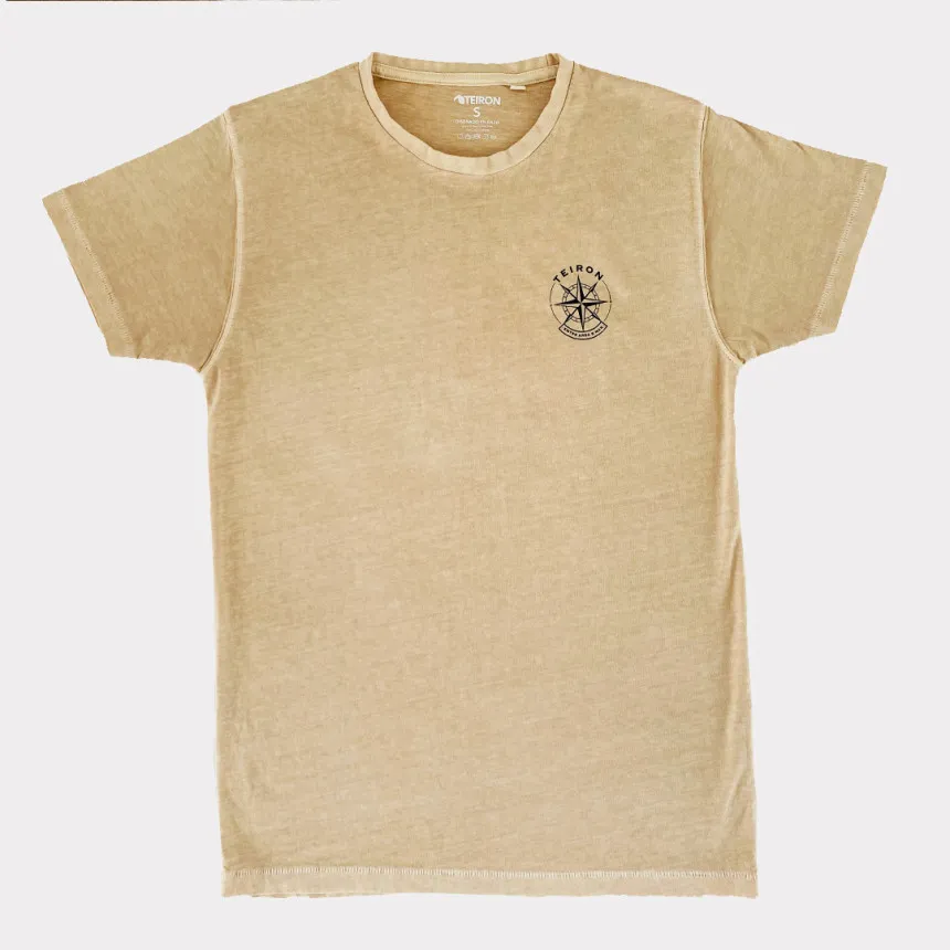 Camiseta Rosa De Los Vientos Lavado Piedra