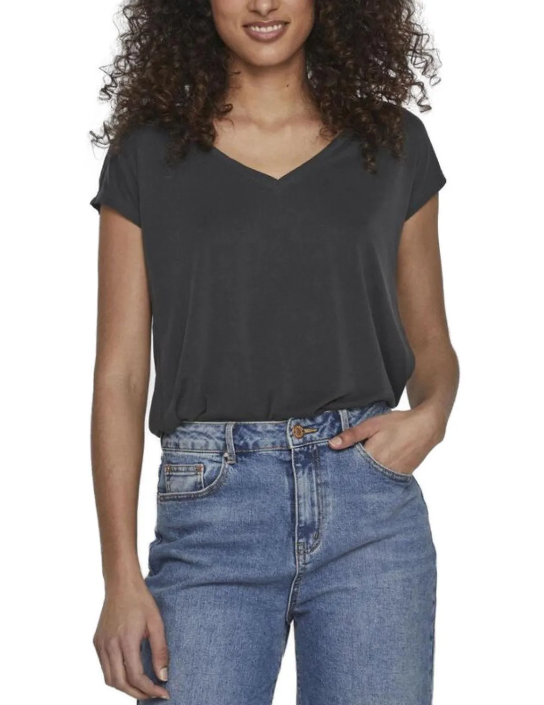 CAMISETA VILA MODALA NEGRO PARA MUJERNF