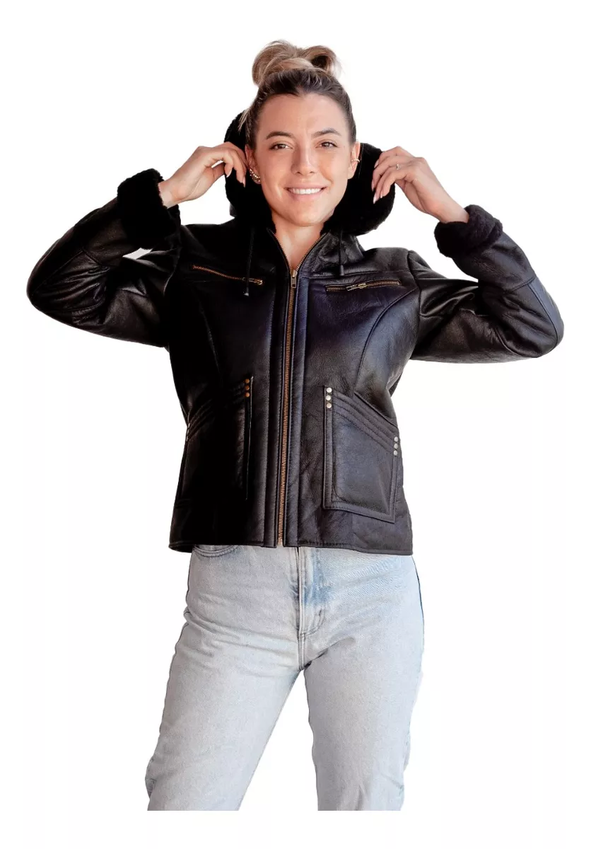 CAMPERA DE CUERO DE OVEJA DE MUJER  MODELO: 106 NAPA.B