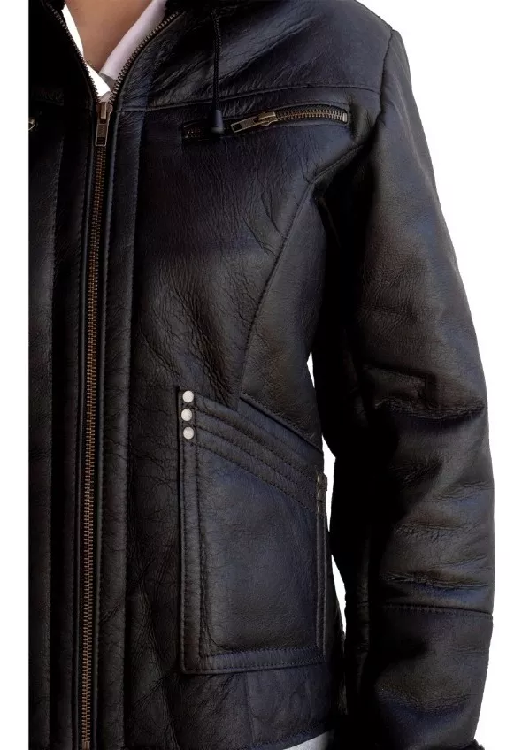 CAMPERA DE CUERO DE OVEJA DE MUJER  MODELO: 106 NAPA.B