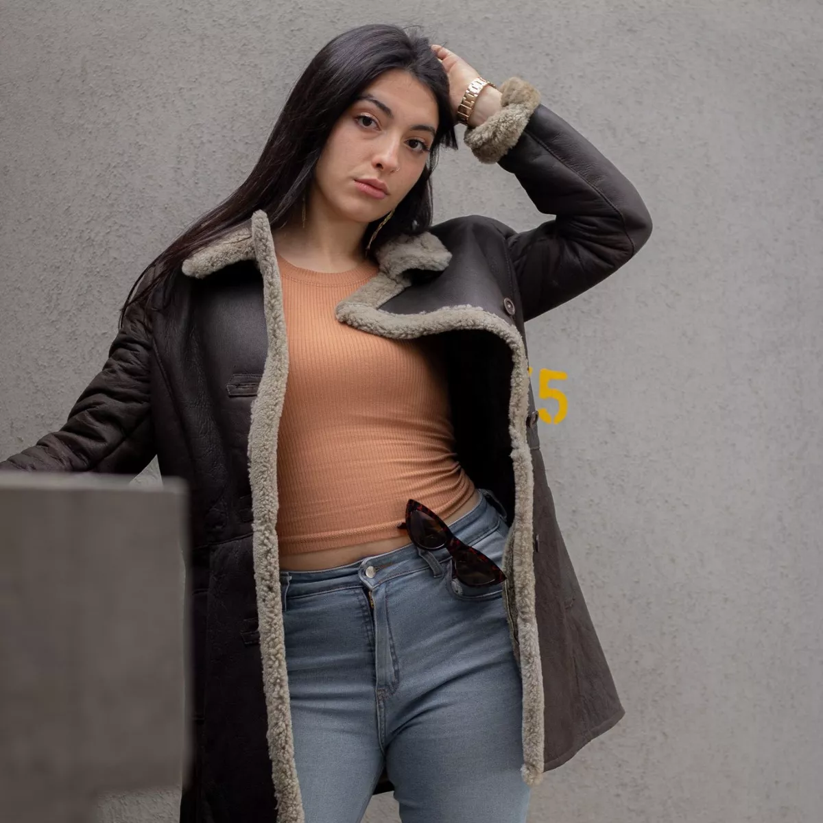 CAMPERA DE CUERO DE OVEJA DE MUJER  MODELO: SOL