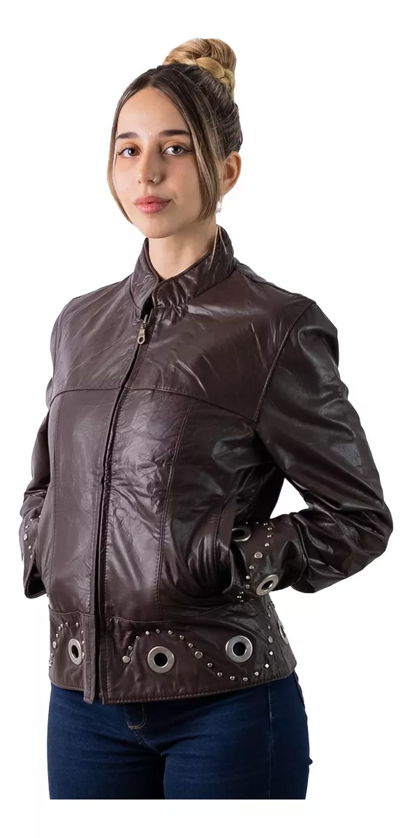 CAMPERA DE CUERO VACUNO 100% LEGITIMO DE MUJER  ART: ANGIE