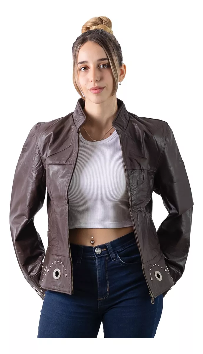 CAMPERA DE CUERO VACUNO 100% LEGITIMO DE MUJER  ART: ANGIE
