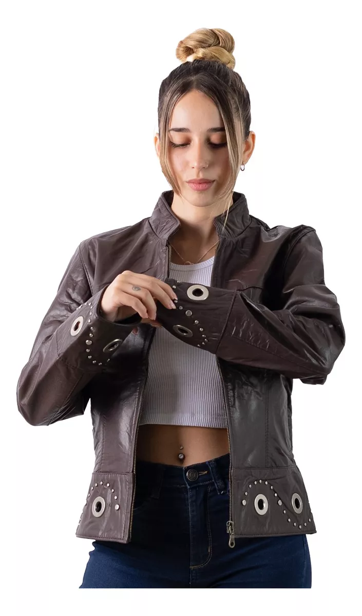 CAMPERA DE CUERO VACUNO 100% LEGITIMO DE MUJER  ART: ANGIE